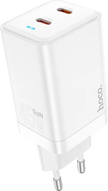 HOCO מטען קיר כפול 45W Type-C עם טכנולוגיית GaN מבית Hoco N23 Starlight