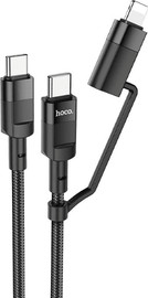 HOCO כבל טעינה מחוזק חיבור Lightning ו-USB-C ל USB-C תומך 100W דגם Hoco U106