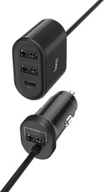 HOCO מטען לרכב 3 יציאות USB + יציאת Type-C עם תמיכה בטעינה מהירה מבית Hoco Z35 Companheiro