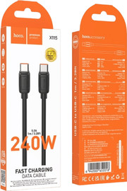 HOCO כבל טעינה וסנכרון מהיר אורך 1 מטר חיבור USB-C ל USB-C דגם Hoco X115 240W