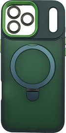 SmartCase כיסוי טבעת תומך MagSafe ל-Apple iPhone 17 Pro עם מגן מצלמה מבית Velox ירוק