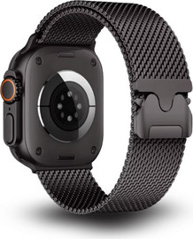 SmartCase רצועה לאפל ווטש ברזל מגנט Milanese 44/45/46/49mm MESH Black