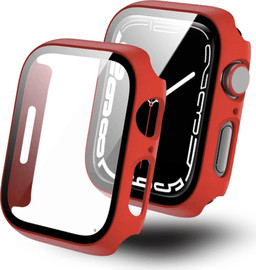 SmartCase כיסוי זכוכית היקפי מלא 45mm לאפל ווטש Red