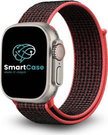 SmartCase רצועה לאפל ווטש 44/45/46/49mm ניילון Black Red