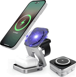 SmartCase מטען שולחני למכשירי אפל: אייפון, איירפודס ושעון אפל ווטש מתקפל