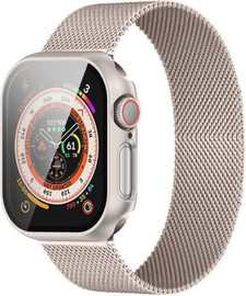 SmartCase סט רצועה וכיסוי תואם לשעון אפל ווטש 42mm בצבע Starlight