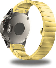 SmartCase רצועת ברזל חוליות One Bead 22mm QuickFit לשעוני גרמין פניקס Gold