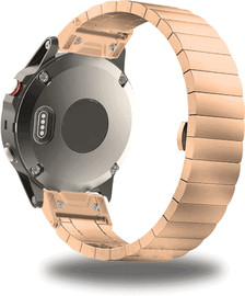 SmartCase רצועת ברזל חוליות One Bead 26mm QuickFit לשעוני גרמין פניקס Rose Gold