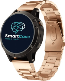 SmartCase רצועת ברזל חוליות Garmin Fenix QUICKFIT 22MM בצבע Rose Gold