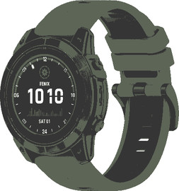 SmartCase רצועת סיליקון שני צבעים QuickFit 26MM לשעוני גרמין ירוק שחור