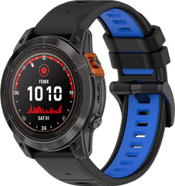 SmartCase רצועת סיליקון שני צבעים QuickFit 26MM לשעוני גרמין שחור כחול