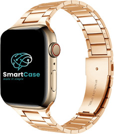 SmartCase רצועת ברזל צרה לשעון אפל 44/45/46/49mm זהב ורדים