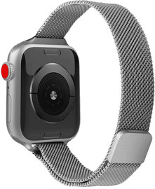 SmartCase רצועה לאפל ווטש 44/45/46/49mm ברזל מגנט צרה Milanese כסוף