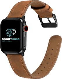 SmartCase רצועת עור לשעון אפל ווטש קלאסיק 44/45/46/49mm חום אבזם שחור
