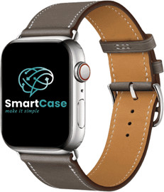 SmartCase רצועה לשעון אפל ווטש עור אמיתי אבזם כפול 40/41/42mm אפור