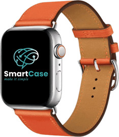 SmartCase רצועה לשעון אפל ווטש עור אמיתי אבזם כפול 44/45/46/49mm כתום