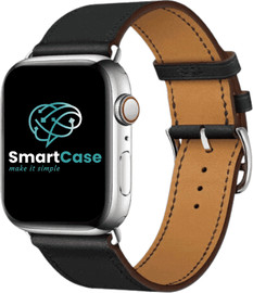 SmartCase רצועה לשעון אפל ווטש עור אמיתי אבזם כפול 44/45/46/49mm שחור