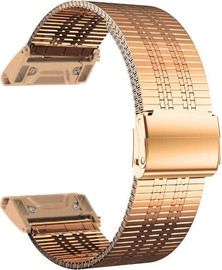 SmartCase רצועה ברזל לגרמין Mesh Milanese QuickFit 26mm זהב ורדים