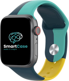 SmartCase רצועה לאפל ווטש 44/45/46/49mm סיליקון M-L בצבעי כחול, תכלת, צהוב