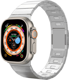 SmartCase רצועת 316L Stainless Steel יוקרתית 44/45/46/49mm לאפל ווטש Silver