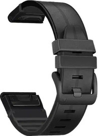 SmartCase רצועת עור אמיתי משולב סיליקון Quickfit 22MM לשעוני גרמין Black