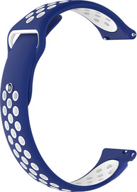 SmartCase רצועת סיליקון ספורט כחול לבן Quick Release 22mm סגירה פנימית