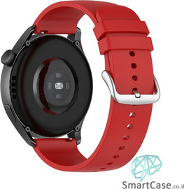 SmartCase רצועת סיליקון חלקה Quick Release 22mm אבזם כסוף Red