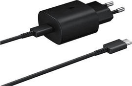 SAMSUNG מטען מקורי מהיר 25W+כבל יציאה USB-C של סמסונג שחור USB-C Cable 25W Samsung