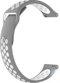SmartCase רצועת סיליקון ספורט אפור לבן Quick Release 20mm סגירה פנימית