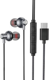 SmartCase אוזניות In-Ear Type-C עם גומי סאונד סטריאו עשיר ומיקרופון מובנה כבל TPE שזור T209