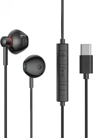 SmartCase אוזניות In-Ear Type-C עם סאונד סטריאו עשיר ומיקרופון מובנה כבל TPE שזור T207C