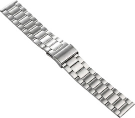 SmartCase רצועה אוניברסלית 24mm עם אבזם לחץ Three Bead כסוף דגם WS02