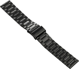SmartCase רצועה אוניברסלית 24mm עם אבזם לחץ Three Bead שחור דגם WS02
