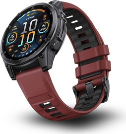 SmartCase רצועת סיליקון איכותית QuickFit 26MM לשעוני גרמין Wine Red Gray WG07