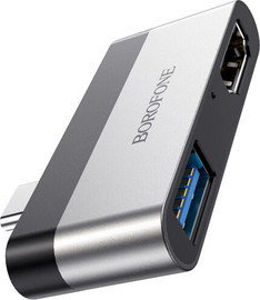 SmartCase מתאם USB-C ל-HDMI ו-USB 3.0 BOROFONE DH2