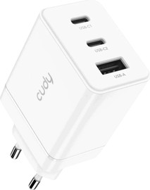 CUDY מטען קיר 67W GaN 2x USB-C ו-USB-A Cudy CH67
