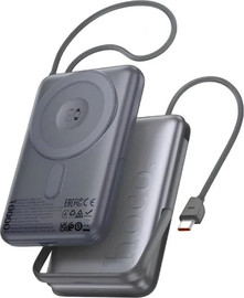 HOCO מטען נייד 3 ב-1 מגנטי 10,000mAh 20W עם כבלים מובנים HOCO Q43 אפור