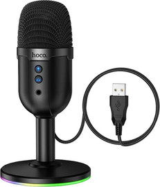 HOCO מיקרופון שולחני USB-A עם תאורת RGB HOCO L25 מתאים לגיימניג ופודקאסטים