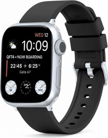 SmartCase רצועת גומי 40/41/42mm מסוג Hypoallergenic FKM Classic אבזם כסוף Black