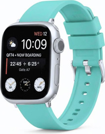 SmartCase רצועת גומי 40/41/42mm מסוג Hypoallergenic FKM Classic אבזם כסוף Cyan