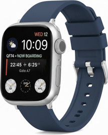 SmartCase רצועת גומי 40/41/42mm מסוג Hypoallergenic FKM Classic אבזם כסוף Navy Blue