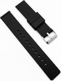 SmartCase רצועת גומי Quick Release 22mm מסוג Hypoallergenic FKM Classic אבזם כסוף Black