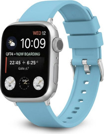 SmartCase רצועת גומי 44/45/46/49mm מסוג Hypoallergenic FKM Classic אבזם כסוף Light Blue