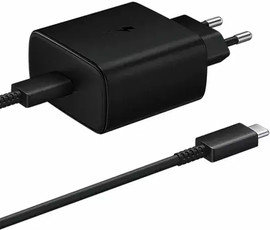 SAMSUNG מטען קיר מהיר 45W USB-C עם כבל 1.8 מטר Samsung שחור