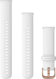 GARMIN רצועת סיליקון מקורית Quick Release 18mm מבית Garmin White with Rose Gold Hardware