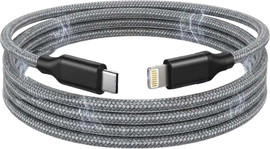 SmartCase כבל טעינה מגנטי Type-C ל-Lighting (אפל) ניילון שזור 27W לבן וכסף CB03