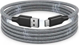SmartCase כבל טעינה מגנטי USB-A ל-TYPE-C ניילון שזור 60W לבן וכסף CB03