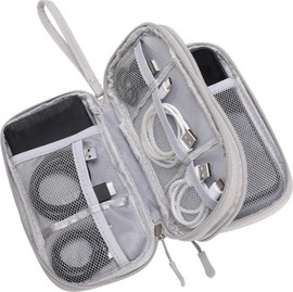 SmartCase תיק אחסון ארגונית כבלים ואביזרים כפולה ועמידה במים BG01 אפור