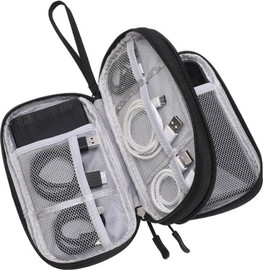 SmartCase תיק אחסון ארגונית כבלים ואביזרים כפולה ועמידה במים BG01 שחור