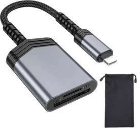 SmartCase קורא כרטיסי זיכרון OTG חיבור Lightning ל־SD ו־TF דגם MC01 עם נרתיק לנשיאה